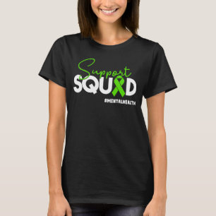 Support Squad Mental Health Awareness Green Ribbon T-Shirt