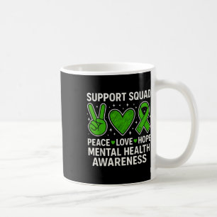 Support Squad Mental Health Awareness Groovy Green Coffee Mug
