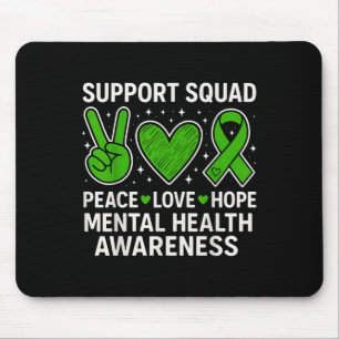 Support Squad Mental Health Awareness Groovy Green Mouse Pad