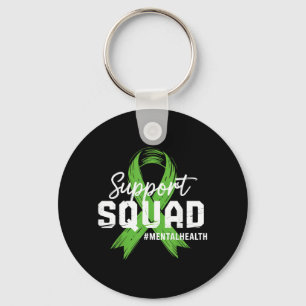 Support Squad Mental Health Awareness Lime Green Key Ring