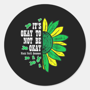 Support Squad Mental Health Awareness Lime Green R Classic Round Sticker