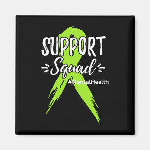 Support Squad Mental Health Awareness Lime Green R Magnet