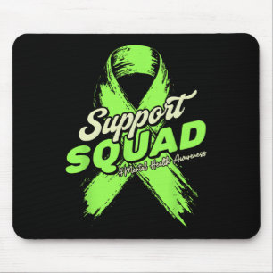 Support Squad Mental Health Awareness Lime Green R Mouse Pad