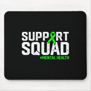 Support Squad Mental Health Awareness Lime Green R Mouse Pad
