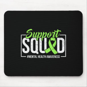 Support Squad Mental Health Awareness Lime Green R Mouse Pad