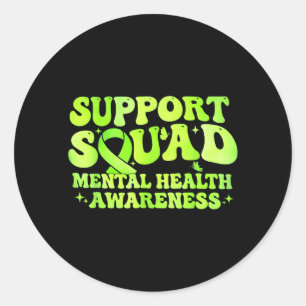Support Squad Mental Health Awareness Month Green Classic Round Sticker