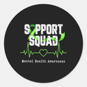 Support Squad Mental Health S, Mental Health Aware Classic Round Sticker