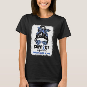 Support Squad Messy Bun Blue Warrior Alopecia Awar T-Shirt