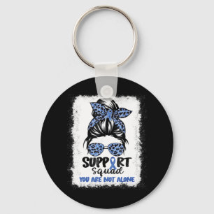Support Squad Messy Bun Blue Warrior Ataxia Awaren Key Ring