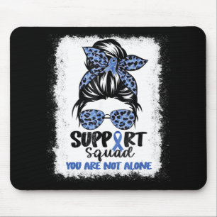 Support Squad Messy Bun Blue Warrior Ataxia Awaren Mouse Pad