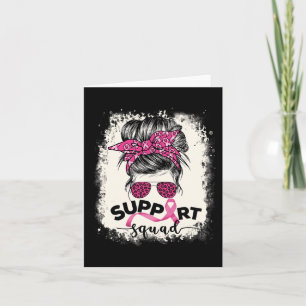 Support Squad Messy Bun Breast Cancer Awareness Pi Card