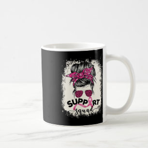 Support Squad Messy Bun Breast Cancer Awareness Pi Coffee Mug