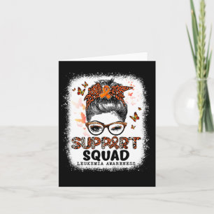 Support Squad Messy Bun Butterfly Orange Ribbon Le Card