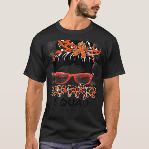 Support Squad Messy Bun Butterfly Orange Ribbon Le T-Shirt