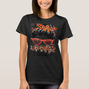 Support Squad Messy Bun Butterfly Orange Ribbon Le T-Shirt