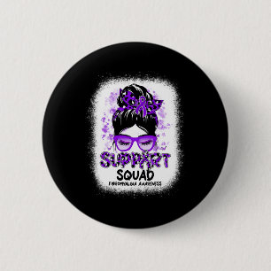 Support Squad Messy Bun Butterfly Purple Ribbon Fi 6 Cm Round Badge