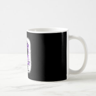 Support Squad Messy Bun Butterfly Purple Ribbon Fi Coffee Mug