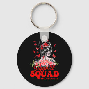 Support Squad Messy Bun Butterfly Red Ribbon Blood Key Ring