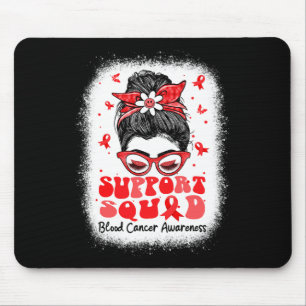 Support Squad Messy Bun Butterfly Red Ribbon Blood Mouse Pad
