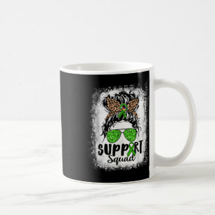 Support Squad Messy Bun Green Ribbon Mental Health Coffee Mug
