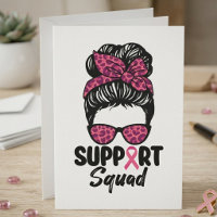 Support Squad Messy Bun Pink Ribbon Warrior