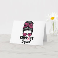 Support Squad Messy Bun Pink Warrior Breast Cancer