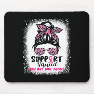 Support Squad Messy Bun Pink Warrior Breast Cancer Mouse Pad