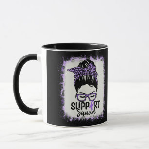 Support Squad Messy Bun Purple Lupus Awareness Mug