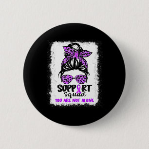 Support Squad Messy Bun Purple Warrior Alzheimer A 6 Cm Round Badge