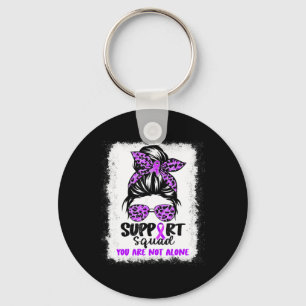 Support Squad Messy Bun Purple Warrior Alzheimer A Key Ring