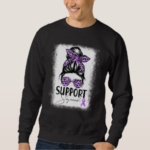 Support Squad Messy Bun Purple Warrior Epilepsy Aw Sweatshirt