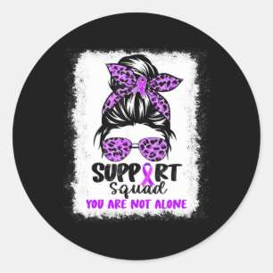 Support Squad Messy Bun Purple Warrior Heimerheime Classic Round Sticker
