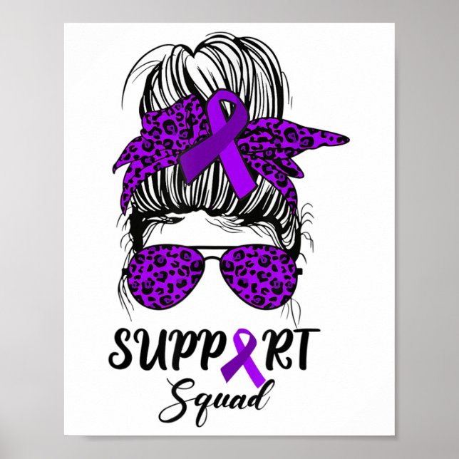 Support Squad Messy Bun Purple Warrior Heimerheime Poster (Front)