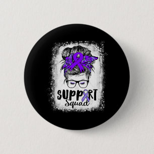 Support Squad Messy Bun Purple Warriorr Epilepsy A 6 Cm Round Badge