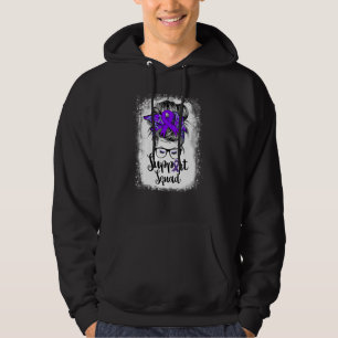 Support Squad Messy Bun Purple Warriorr Epilepsy A Hoodie