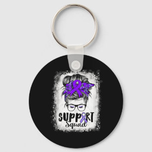 Support Squad Messy Bun Purple Warriorr Epilepsy A Key Ring