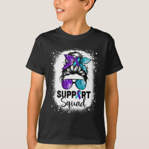 Support Squad Messy Bun Suicide Prevention Awarene T-Shirt