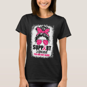 Support Squad Messy Bun Warrior Breast Cancer Awar T-Shirt