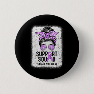 Support Squad Messy Bun Warrior Purple Epilepsy Aw 6 Cm Round Badge