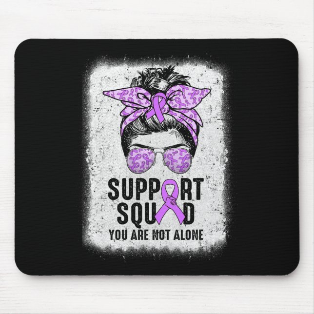 Support Squad Messy Bun Warrior Purple Epilepsy Aw Mouse Pad (Front)