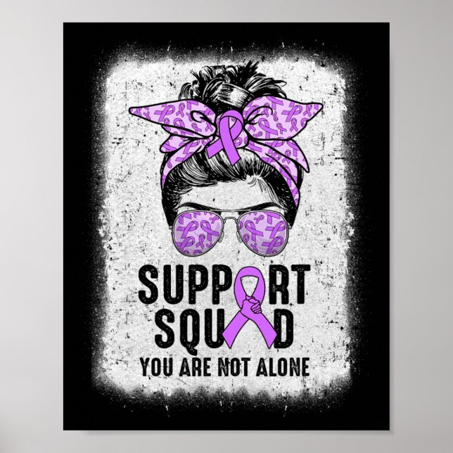 Support Squad Messy Bun Warrior Purple Epilepsy Aw Poster (Front)