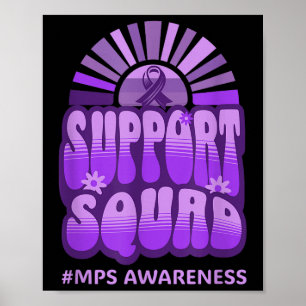 Support Squad Mps Awareness Retro Groovy Team Poster