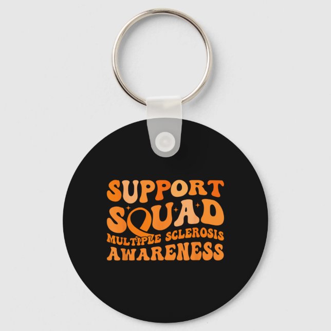 Support Squad MS Multiple Sclerosis Awareness Key Ring (Front)