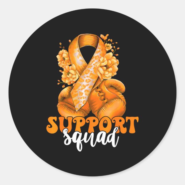 Support Squad Multiple Sclerosis Awareness Boxing  Classic Round Sticker (Front)