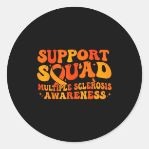 Support squad multiple sclerosis awareness ms classic round sticker