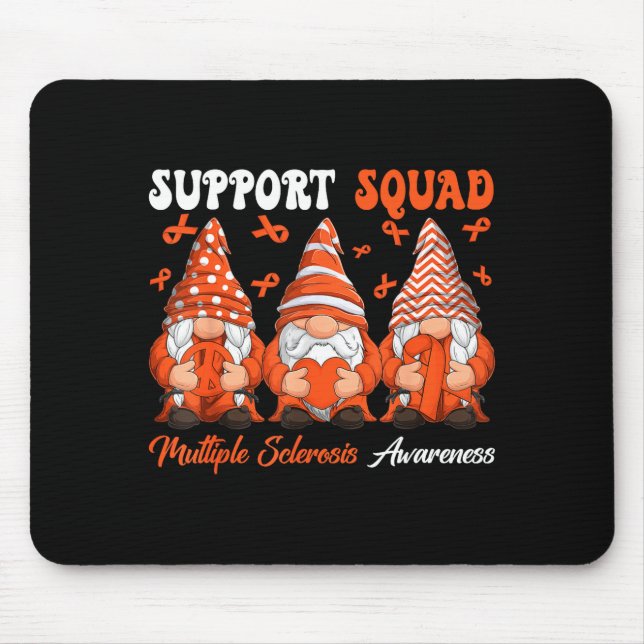Support Squad Multiple Sclerosis Gnomes With Orang Mouse Pad (Front)