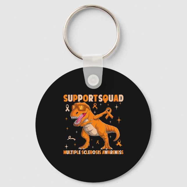 Support squad multiple sclerosis ms awareness key ring (Front)