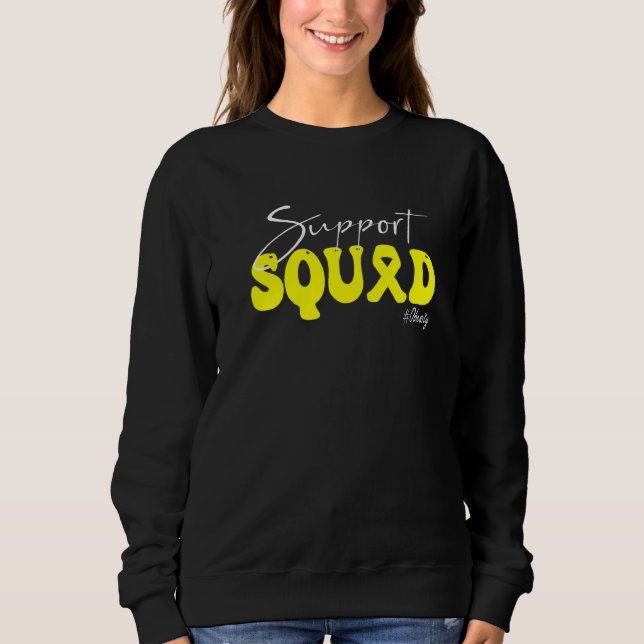 Support Squad Obesity Awareness Yellow Ribbon   Sweatshirt (Front)