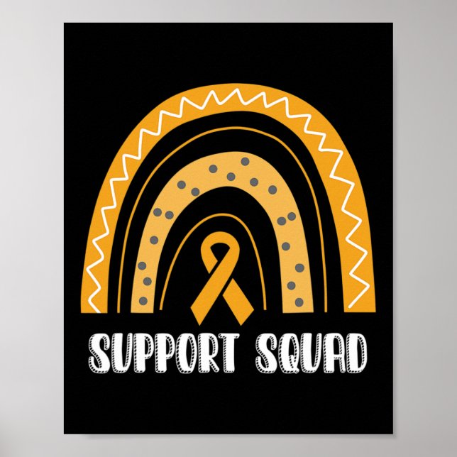 Support Squad Orange Rainbow Ribbon Rsd Crps Aware Poster (Front)