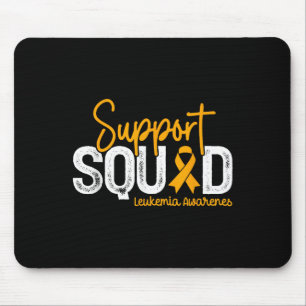 Support Squad Orange Ribbon Cancer Leukaemia Aware Mouse Pad